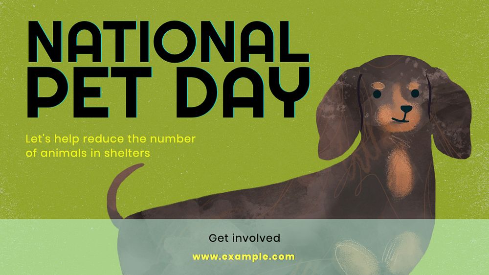 National pet day  blog banner template, editable text