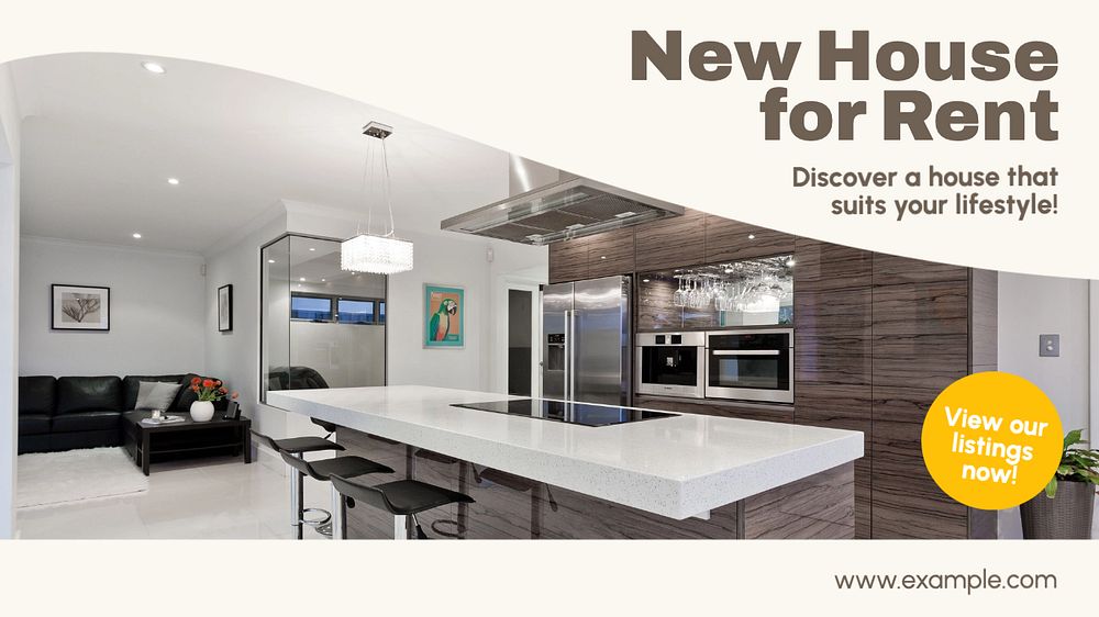 New house  blog banner template, editable text