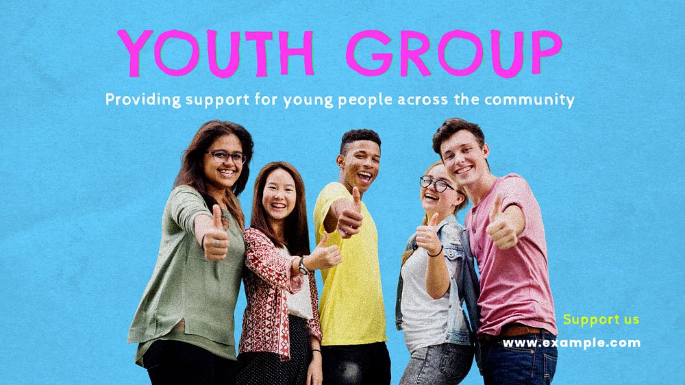 Youth group  blog banner template, editable text