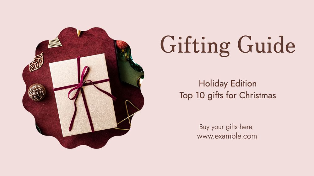 Gifting guide  blog banner template, editable text