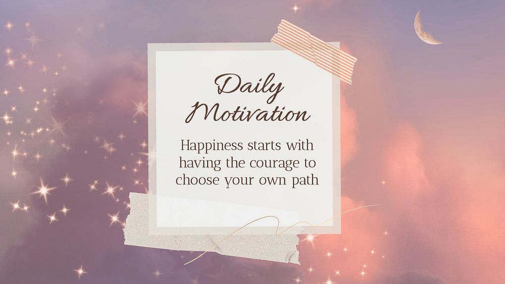 Daily motivation  blog banner template, editable text