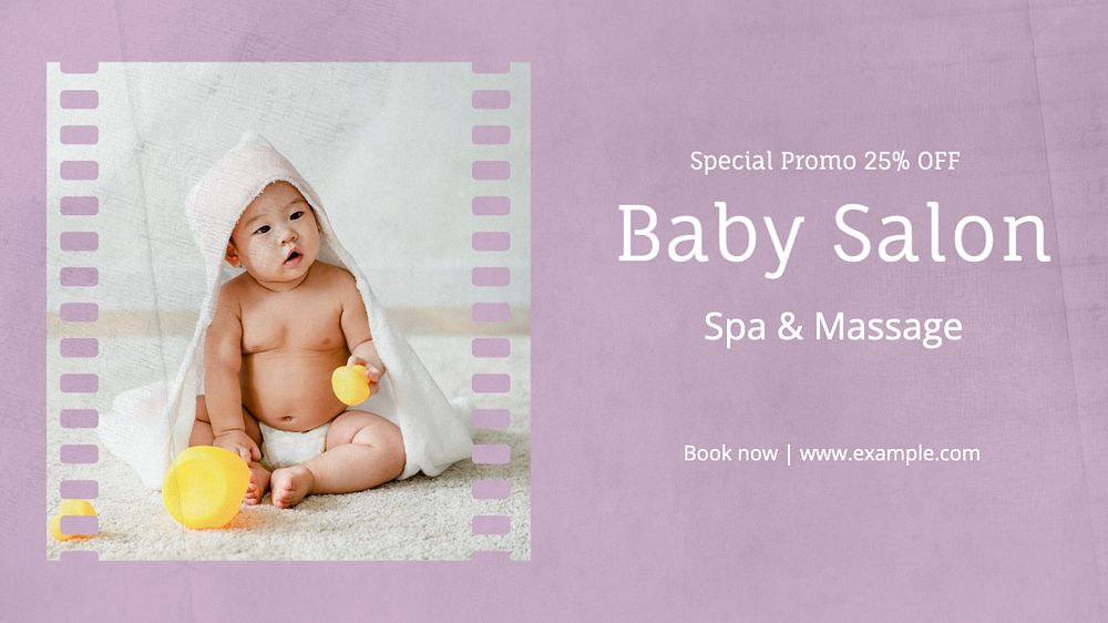 Baby salon  blog banner template, editable text