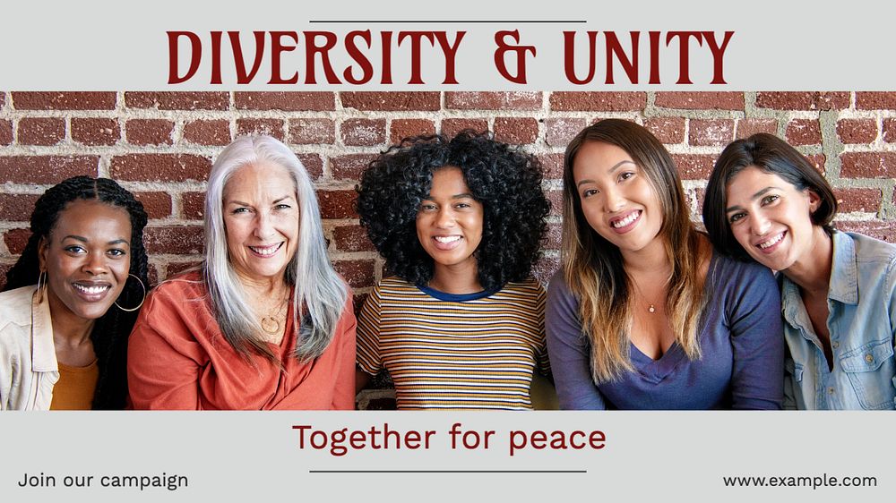 Diversity & unity  blog banner template, editable text