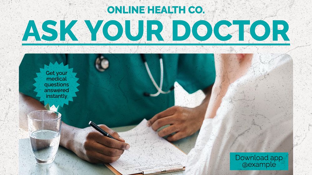 Ask your doctor  blog banner template, editable text