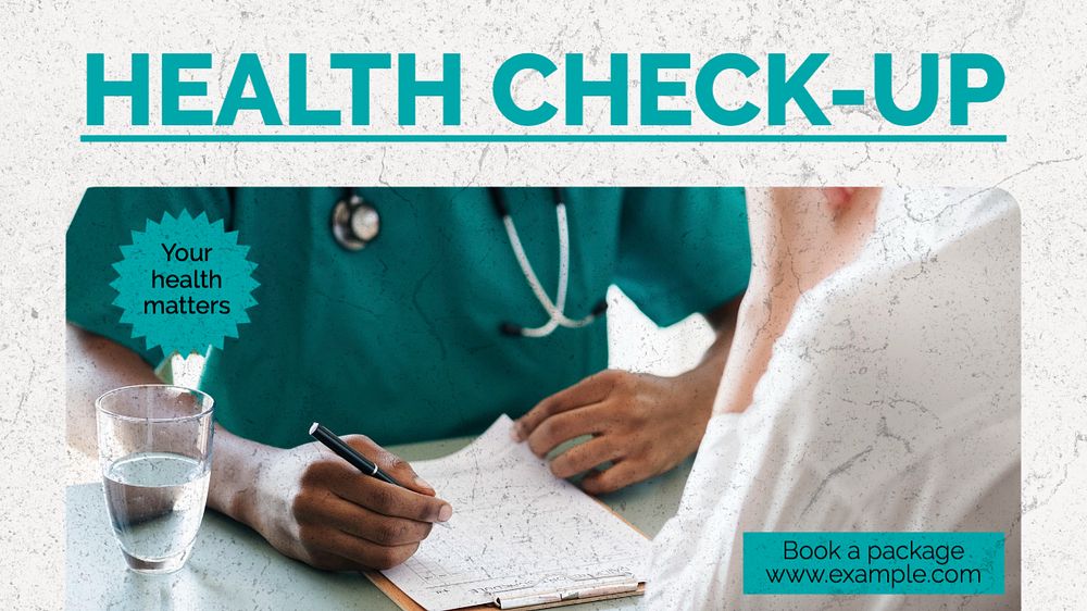 Health check-up  blog banner template, editable text