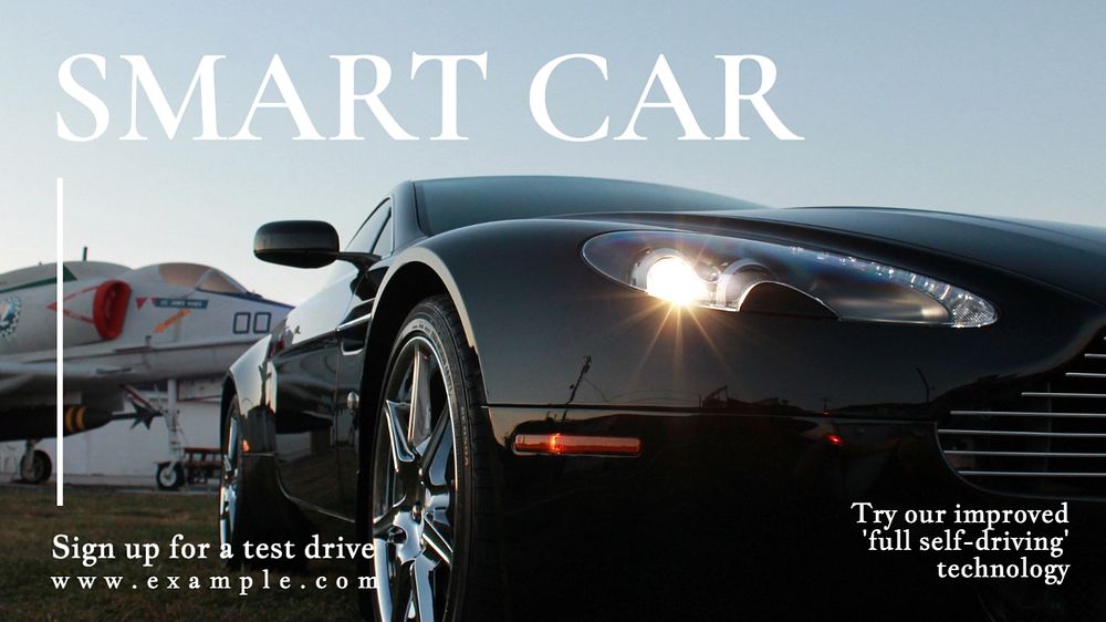 Smart car  blog banner template, editable text