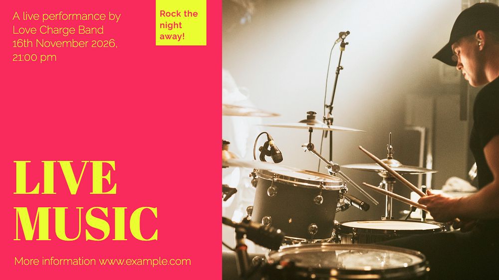 Live music blog banner template, editable text