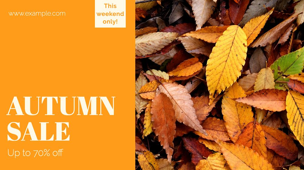 Autumn sale  blog banner template, editable text