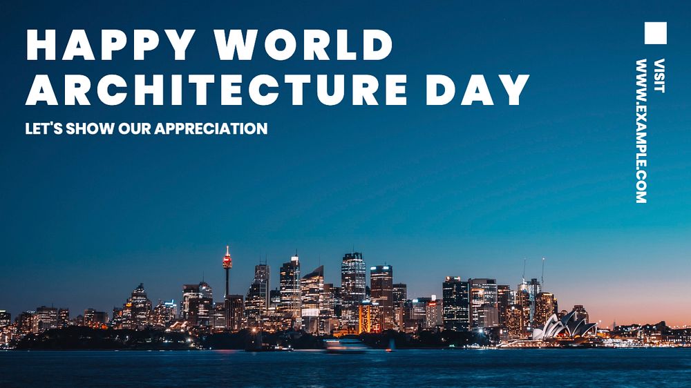 World architecture day blog banner template, editable text