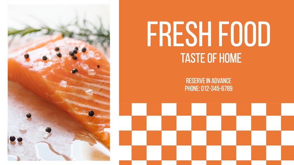 Fresh food blog banner template, editable text