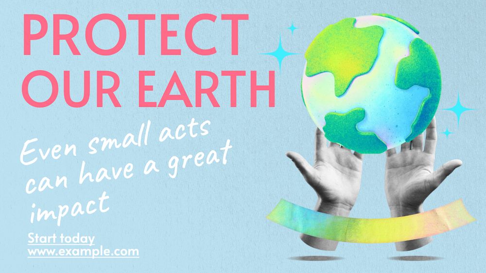 Protect our Earth blog banner template, editable design