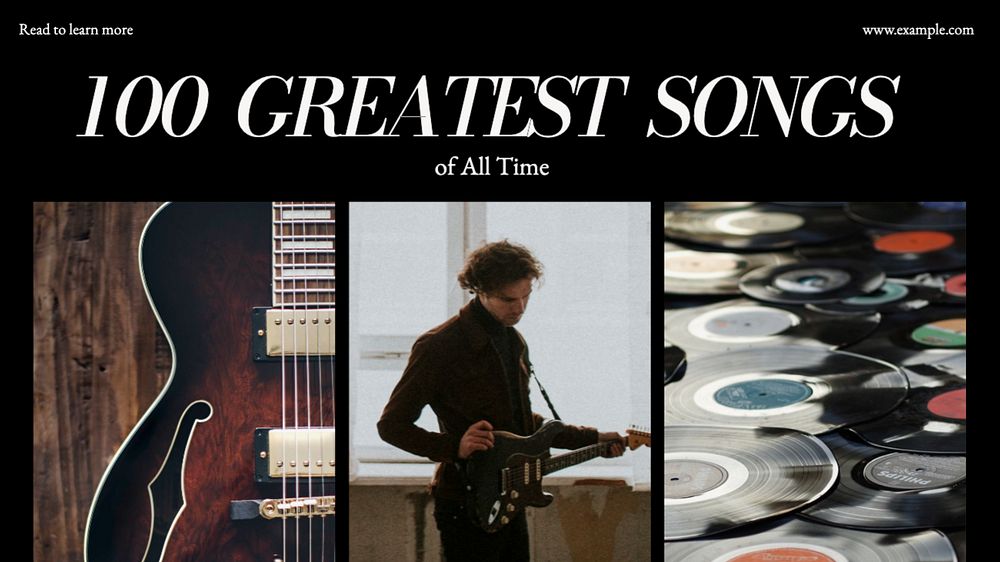 Greatest songs blog banner template, editable text