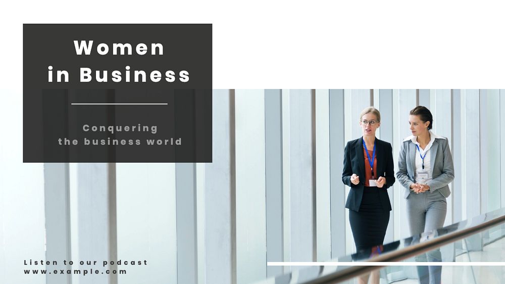 Women in business  blog banner template, editable text