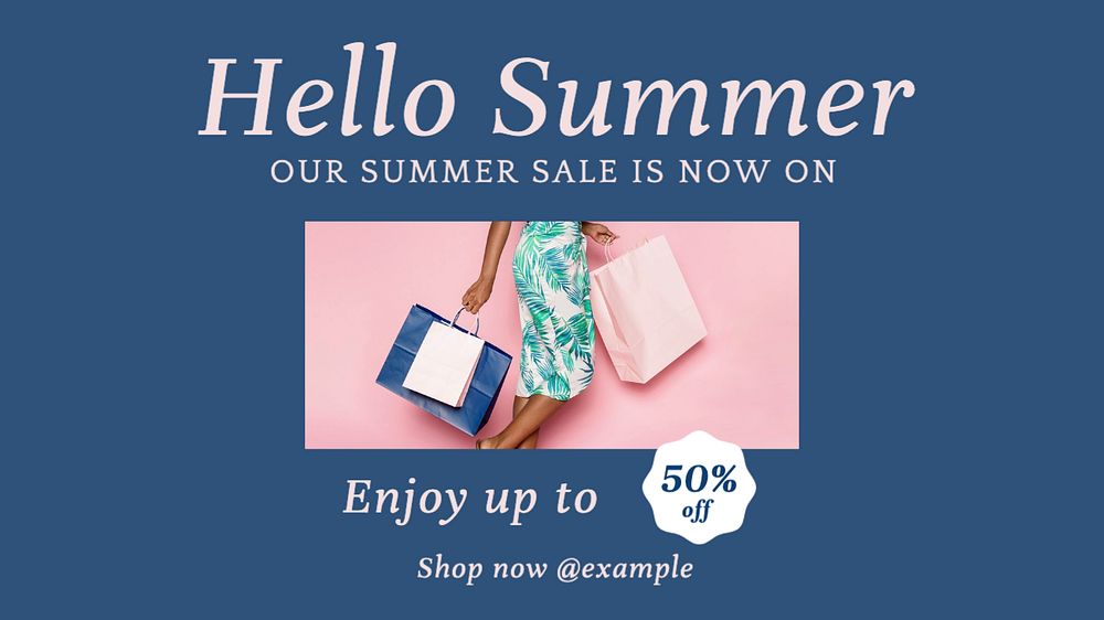 Summer sale  blog banner template, editable text