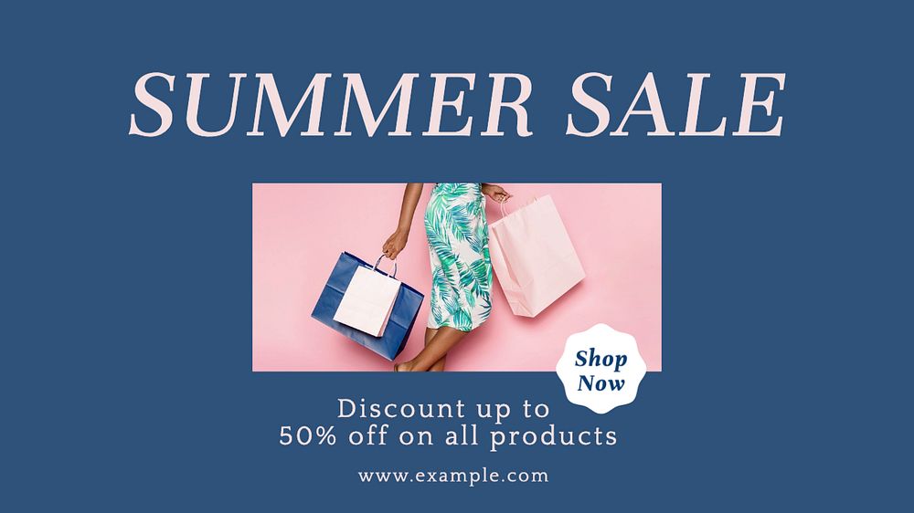 Summer sale  blog banner template, editable text