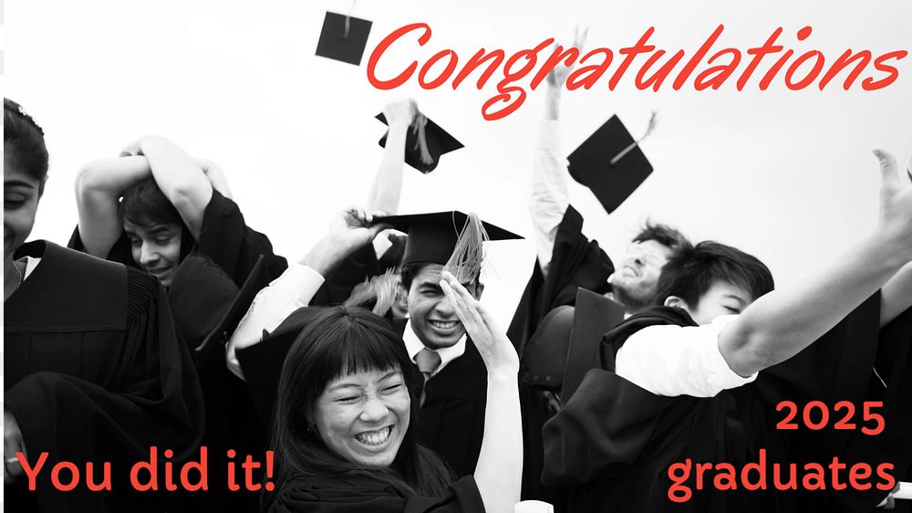 Graduation message blog banner template, editable text