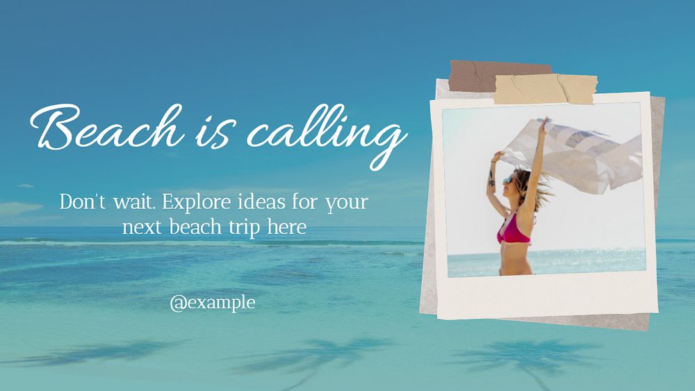 Beach is calling  blog banner template, editable text