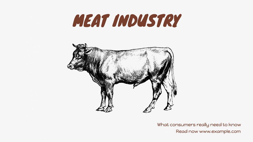 Meat industry  blog banner template, editable text