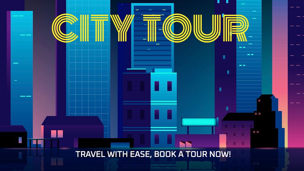 City tour  blog banner template, editable text