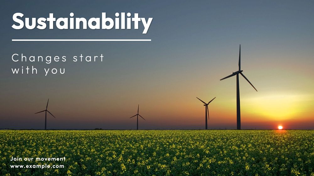 Sustainability  blog banner template, editable text