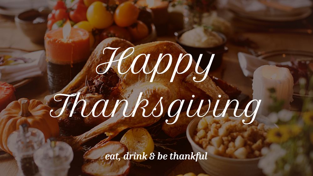 Thanksgiving  blog banner template, editable text