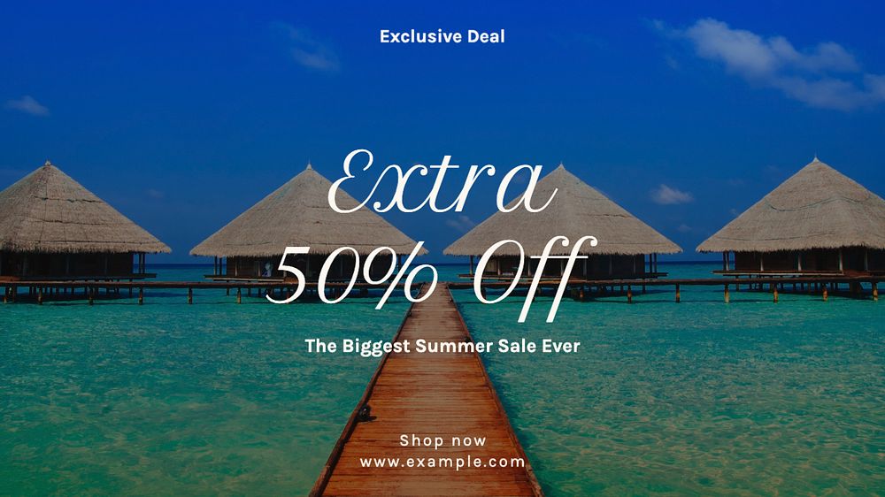 Summer sale  blog banner template, editable text