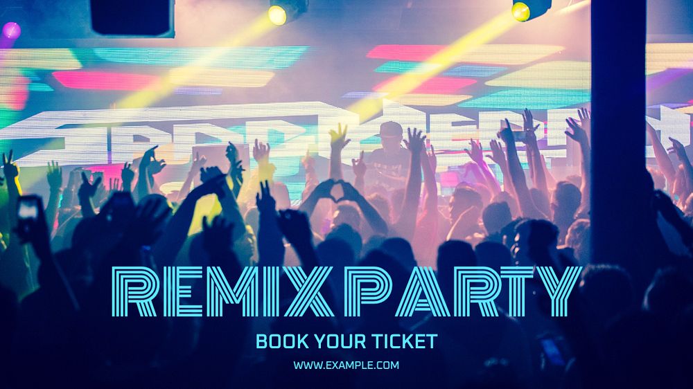 Remix party  blog banner template, editable text