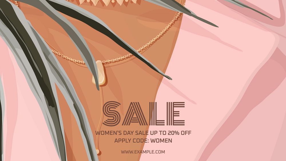 Women's day sale  blog banner template, editable text