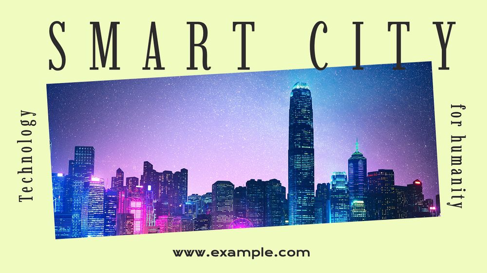 Smart city blog banner template, editable design