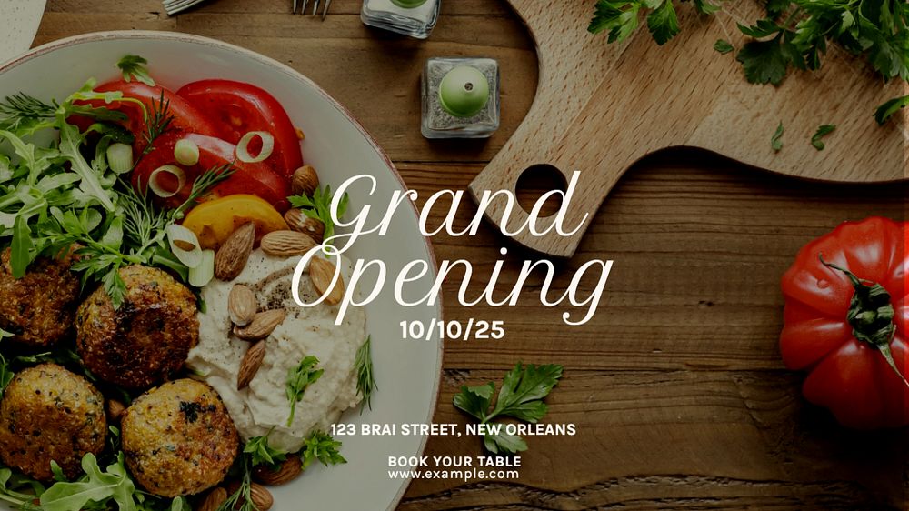 Grand opening  blog banner template, editable text