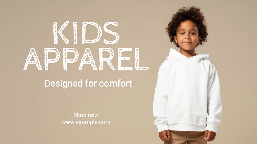 Kids apparel blog banner template, editable design