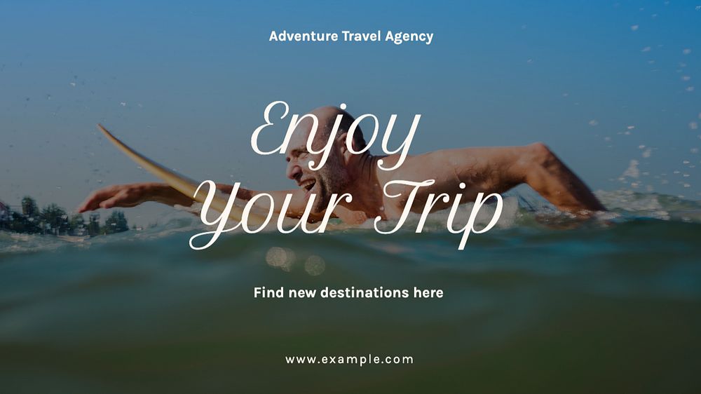 Enjoy your trip  blog banner template, editable text