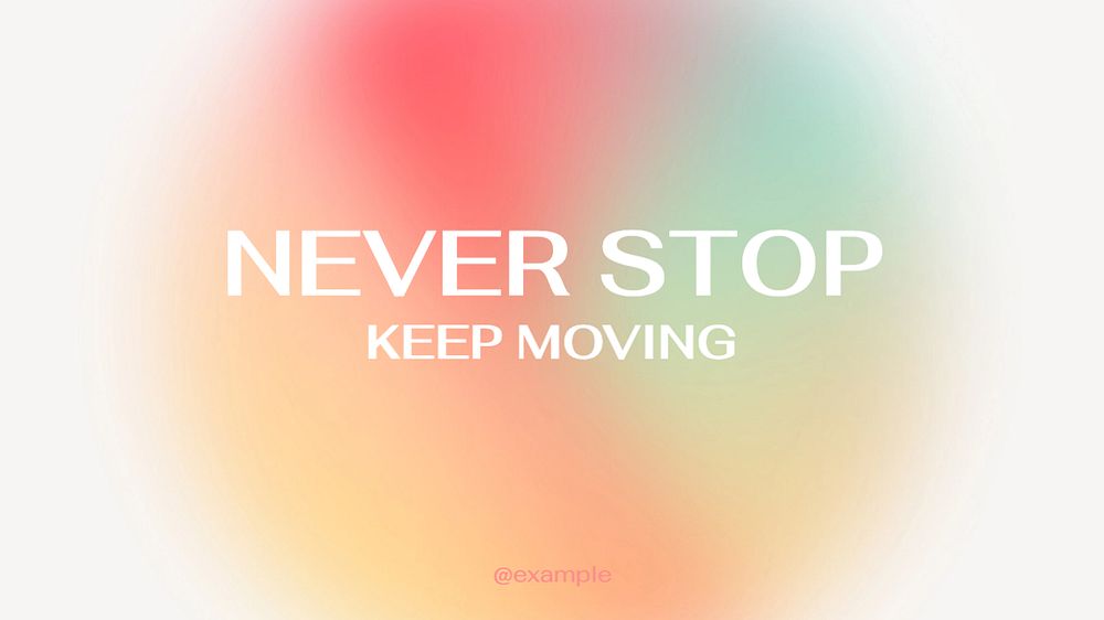 Never stop  blog banner template, editable text