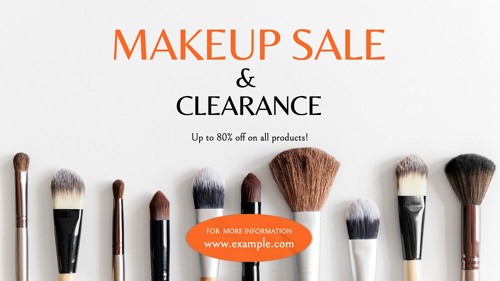 Makeup sale  blog banner template, editable text