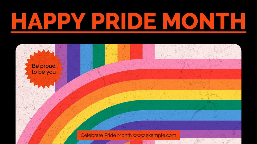 Happy pride month  blog banner template, editable text