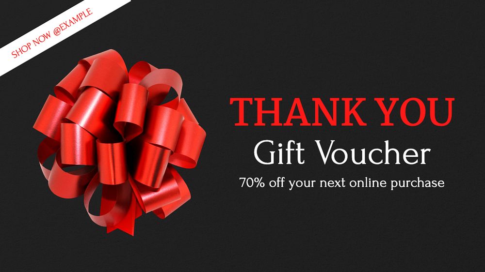 Gift voucher blog banner template, editable design