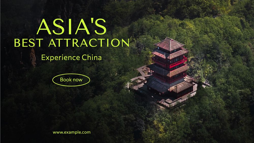 China travel  blog banner template, editable text