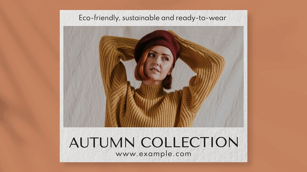 Autumn collection  blog banner template, editable text