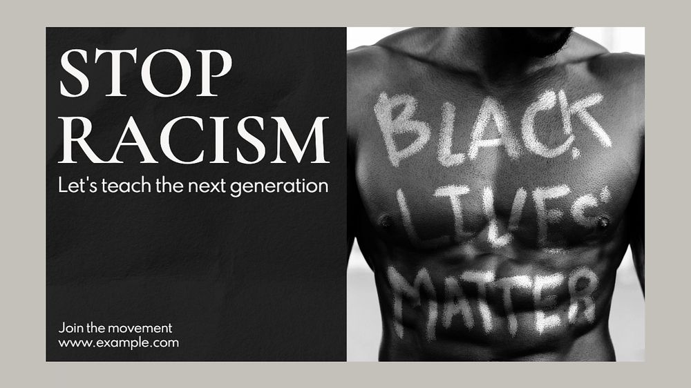 Stop racism blog banner template, editable design