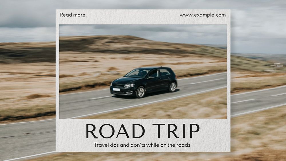 Road trip  blog banner template, editable text