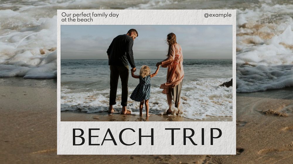 Beach trip  blog banner template, editable text