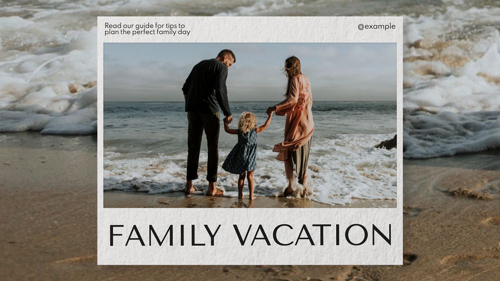 Family vacation  blog banner template, editable text