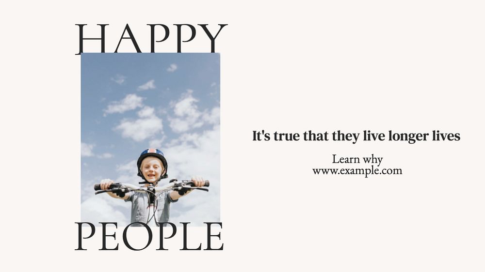 Happy people  blog banner template, editable text