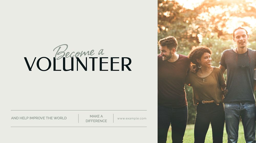 Become a volunteer blog banner template, editable text