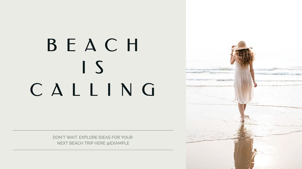 Beach is calling blog banner template, editable text