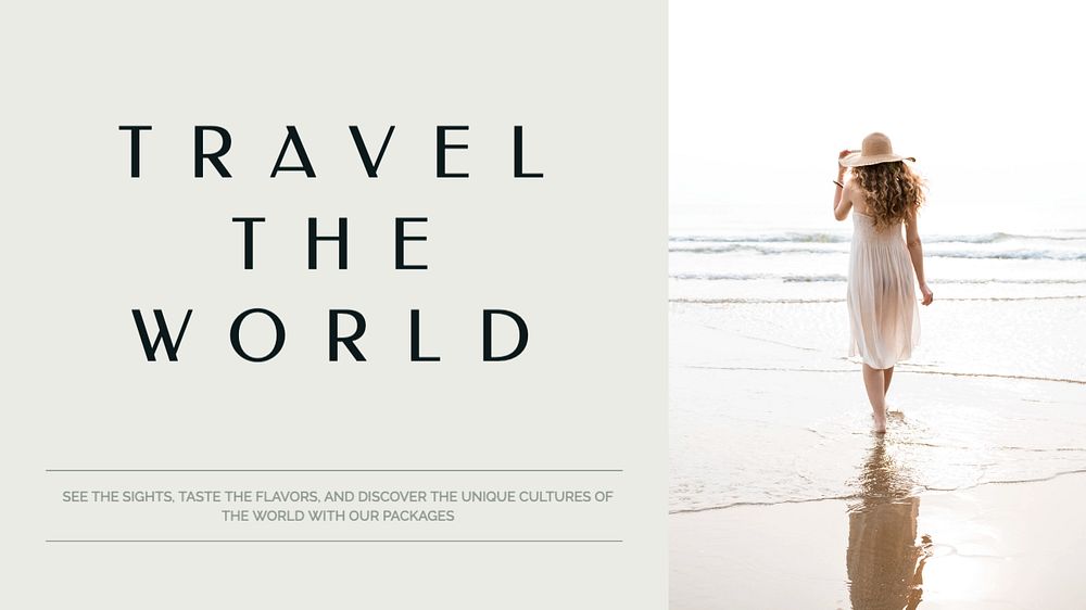 World travel blog banner template, editable text