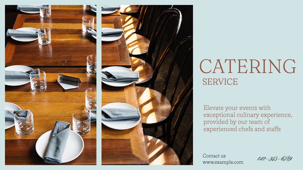 Catering service  blog banner template, editable text