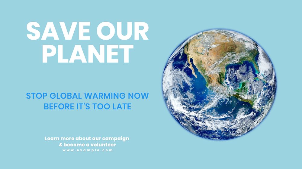 Save our planet  blog banner template, editable text