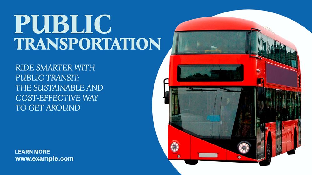 Public transportation  blog banner template, editable text