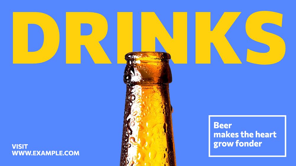 Beer  blog banner template, editable text